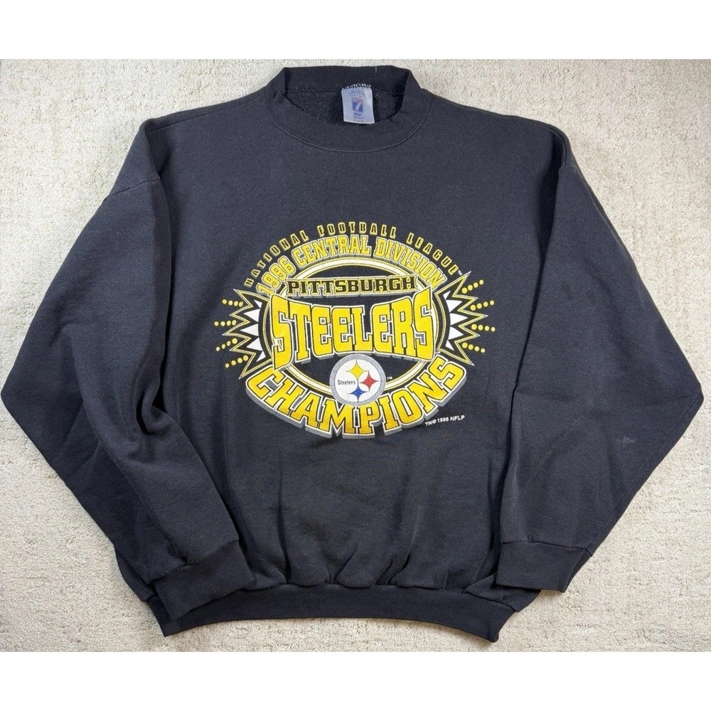Vintage 90s Pittsburgh Steelers Logo 7 Crewneck Sweatshirt Made in USA Sz XL